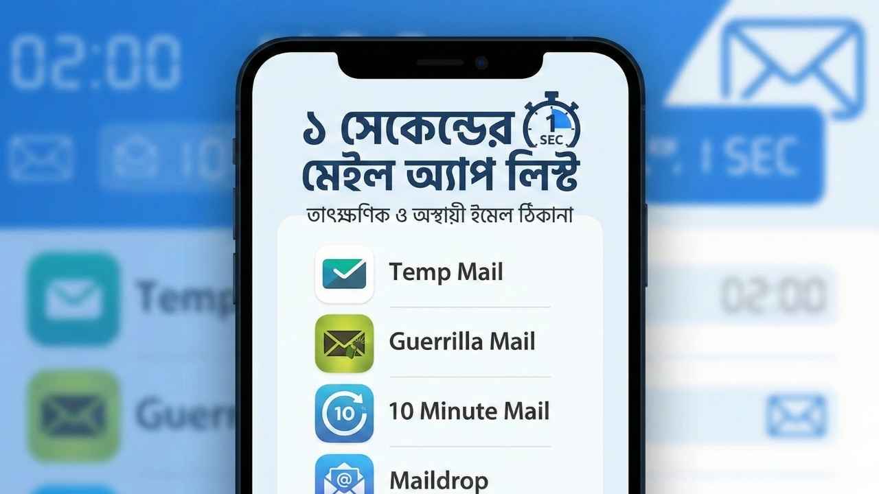 ১ সেকেন্ডের মেইল অ্যাপ লিস্ট ২০২৬ সালের