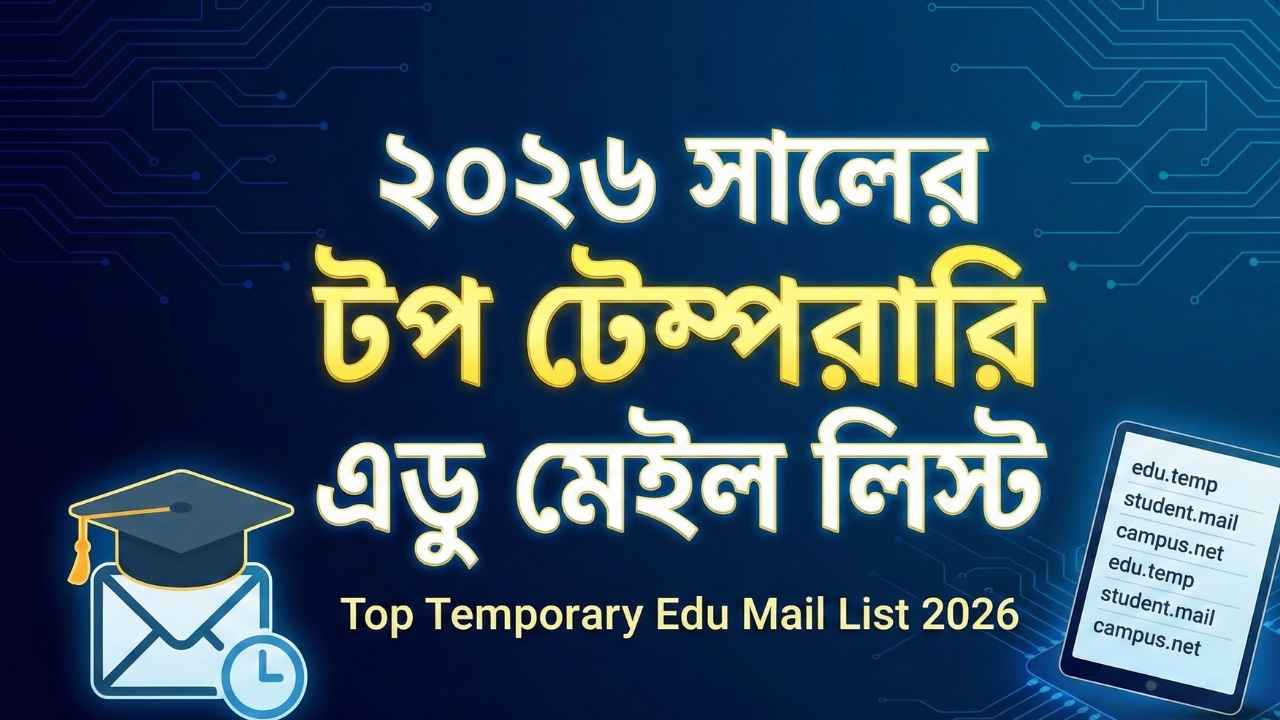 ২০২৬ সালের টপ টেম্পরারি এডু মেইল লিস্ট